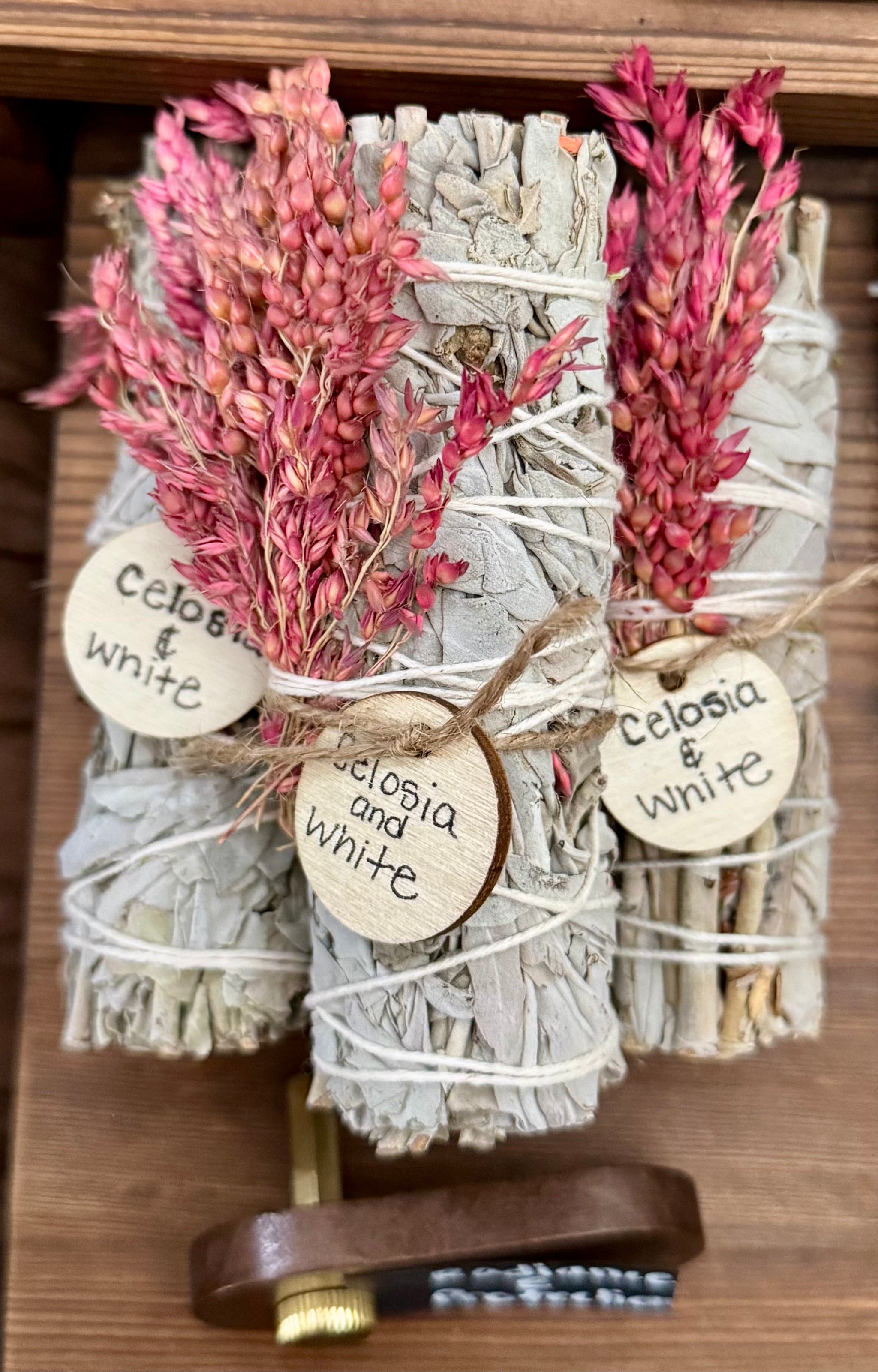 Celosia & White Sage Smudge Stick