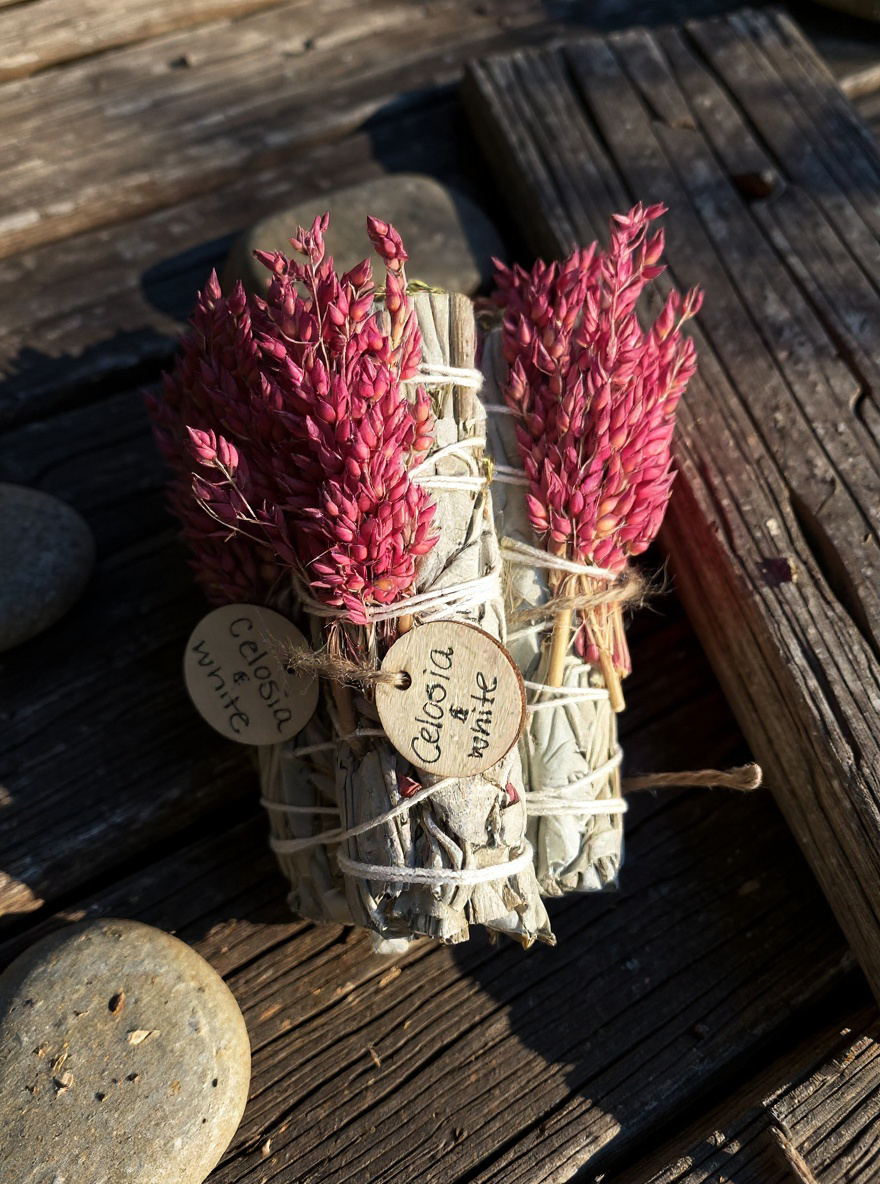 Celosia & White Sage Smudge Stick